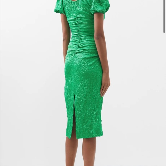 GANNI
Ruched crinkled-satin midi dress - Picture 4 of 6